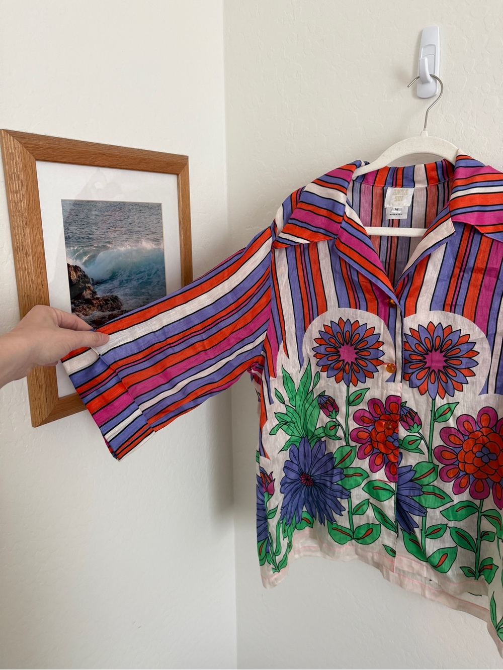 Anna Sui Dazzling Dahlia Stripe Top - Picture 3 of 5